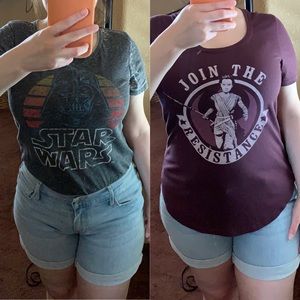 Star Wars graphic tee bundle Darth Vader and Rey